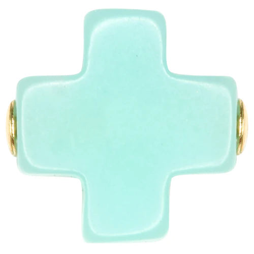 egirl Signature Cross Gold Pattern 3mm Bead Bracelet with mint crosses.