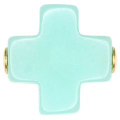 egirl Signature Cross Gold Pattern 3mm Bead Bracelet with mint crosses.