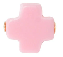 egirl Signature Cross Gold Pattern 3mm Bead Bracelet with pink crosses.