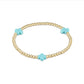 egirl Signature Cross Gold Pattern 3mm Bead Bracelet with Turquoise crosses.