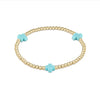 egirl Signature Cross Gold Pattern 3mm Bead Bracelet with Turquoise crosses.