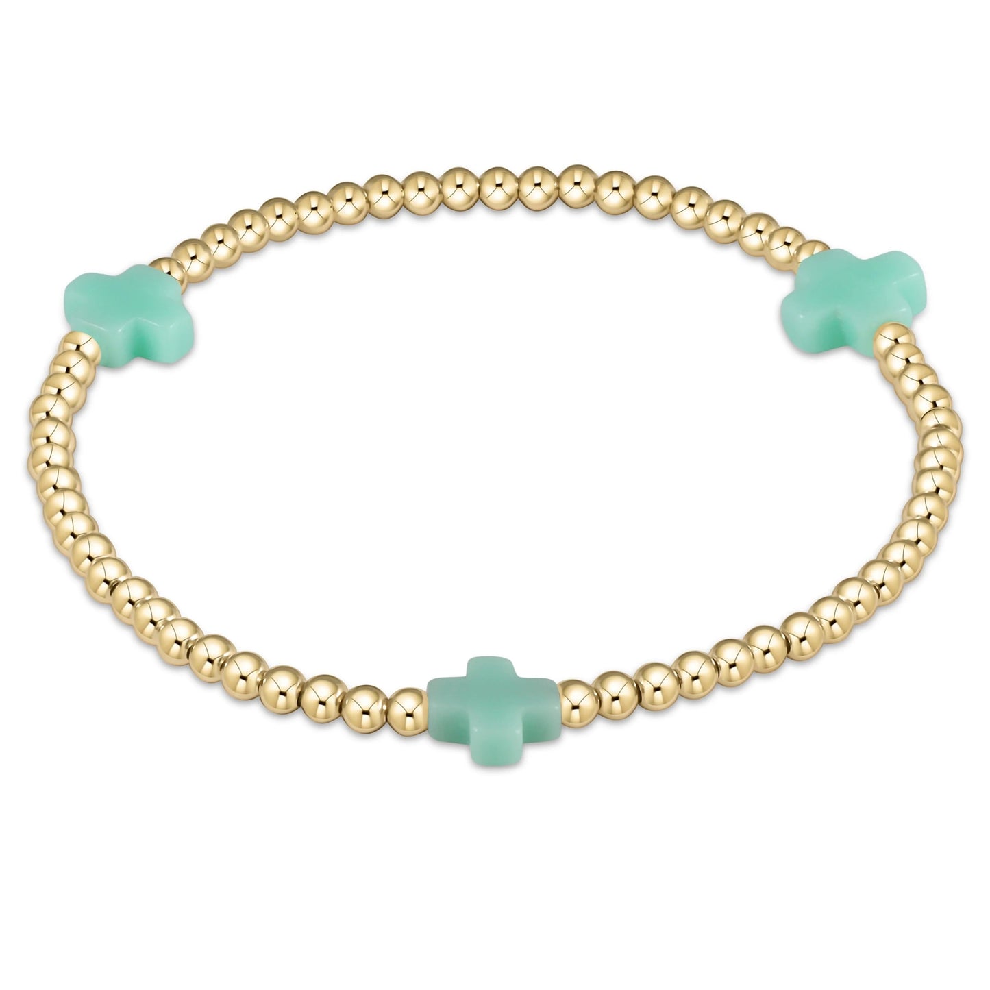 egirl Signature Cross Gold Pattern 3mm Bead Bracelet