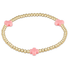 egirl Signature Cross Gold Pattern 3mm Bead Bracelet