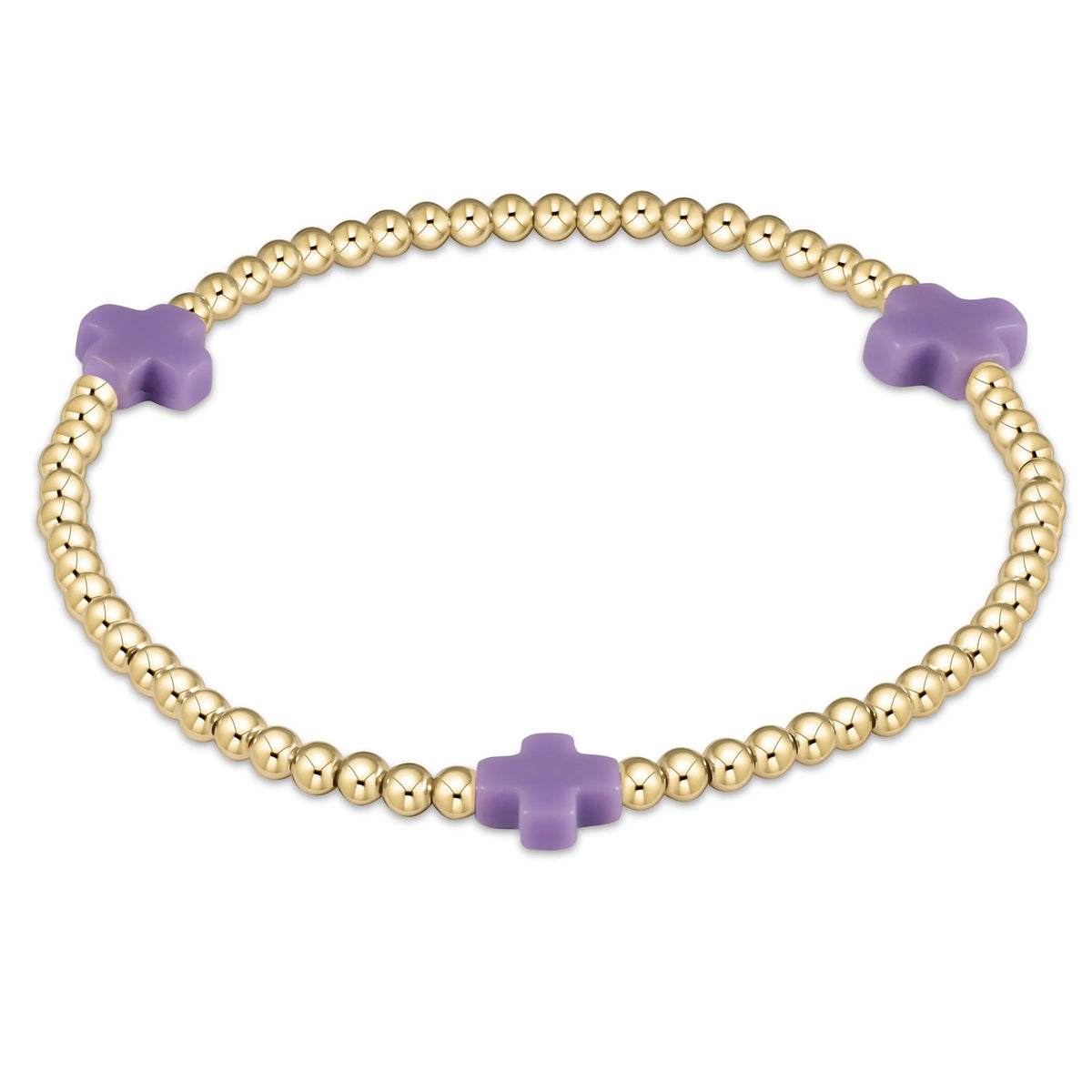 egirl Signature Cross Gold Pattern 3mm Bead Bracelet