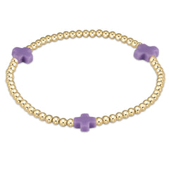 egirl Signature Cross Gold Pattern 3mm Bead Bracelet