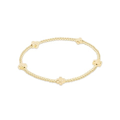 egirl Signature Cross Small Gold Pattern 2mm Bead Bracelet