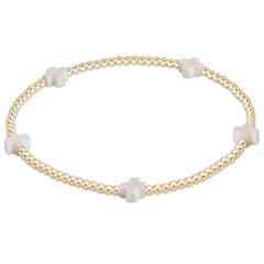 egirl Signature Cross Small Gold Pattern 2mm Bead Bracelet