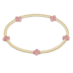egirl Signature Cross Small Gold Pattern 2mm Bead Bracelet