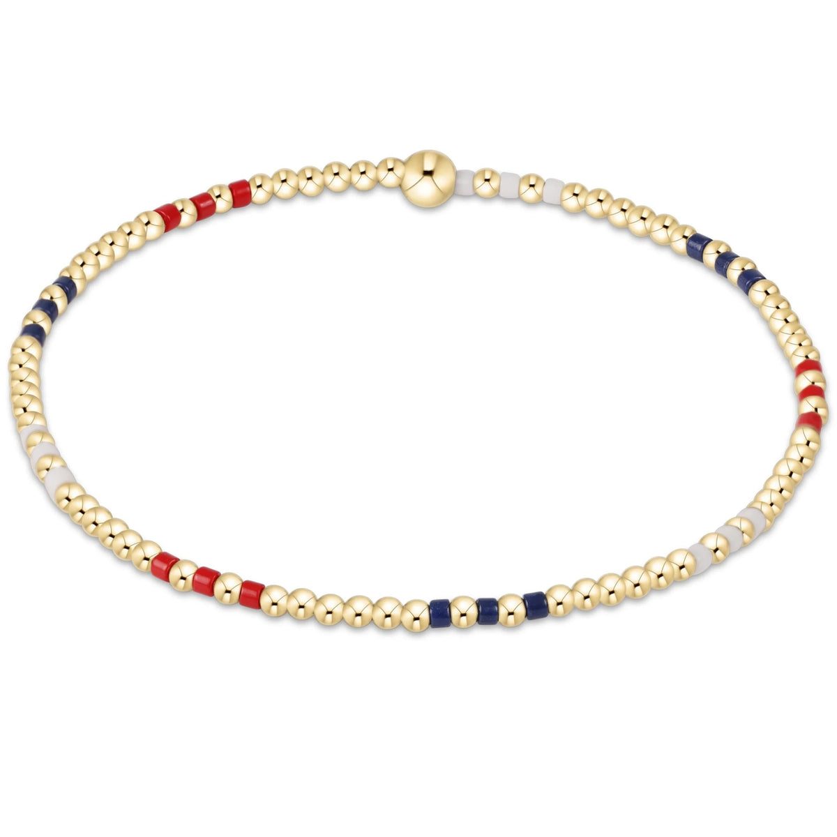 Hope Joy Pattern 2mm Bead Bracelet - Firecracker