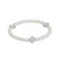 Signature Cross Pearl Pattern 4mm Bead Bracelet