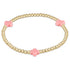 Signature Cross Gold Pattern 3mm Bead Bracelet - Pink