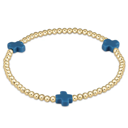 Signature Cross Gold Pattern 3MM Bead Bracelet