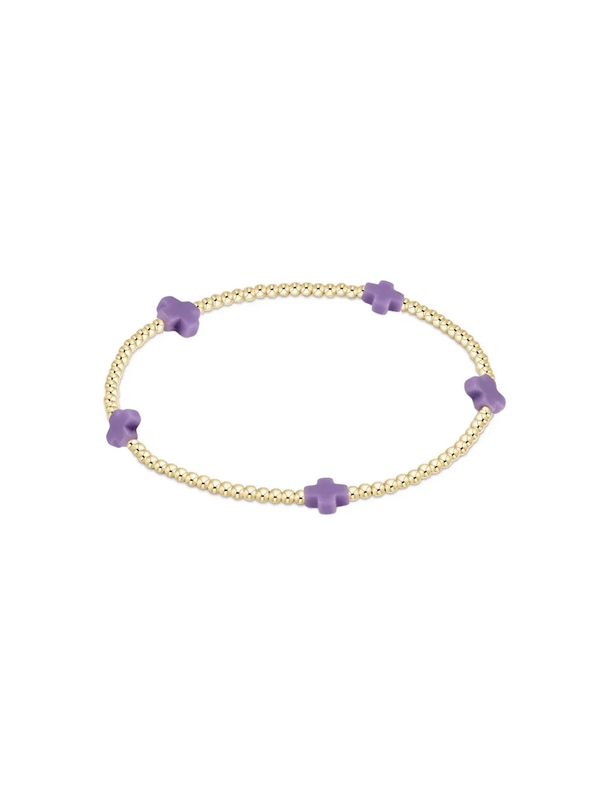 egirl Signature Cross Small Gold Pattern 2mm Bead Bracelet