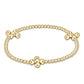 Signature Cross Gold Pattern 2.5mm Bead Bracelet - Classic Beaded Signature Cross Gold - 4mm Bead Gold
