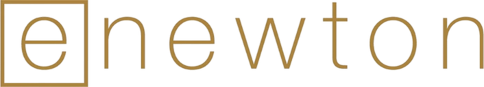 Gold 'eNewton' logo on a white background