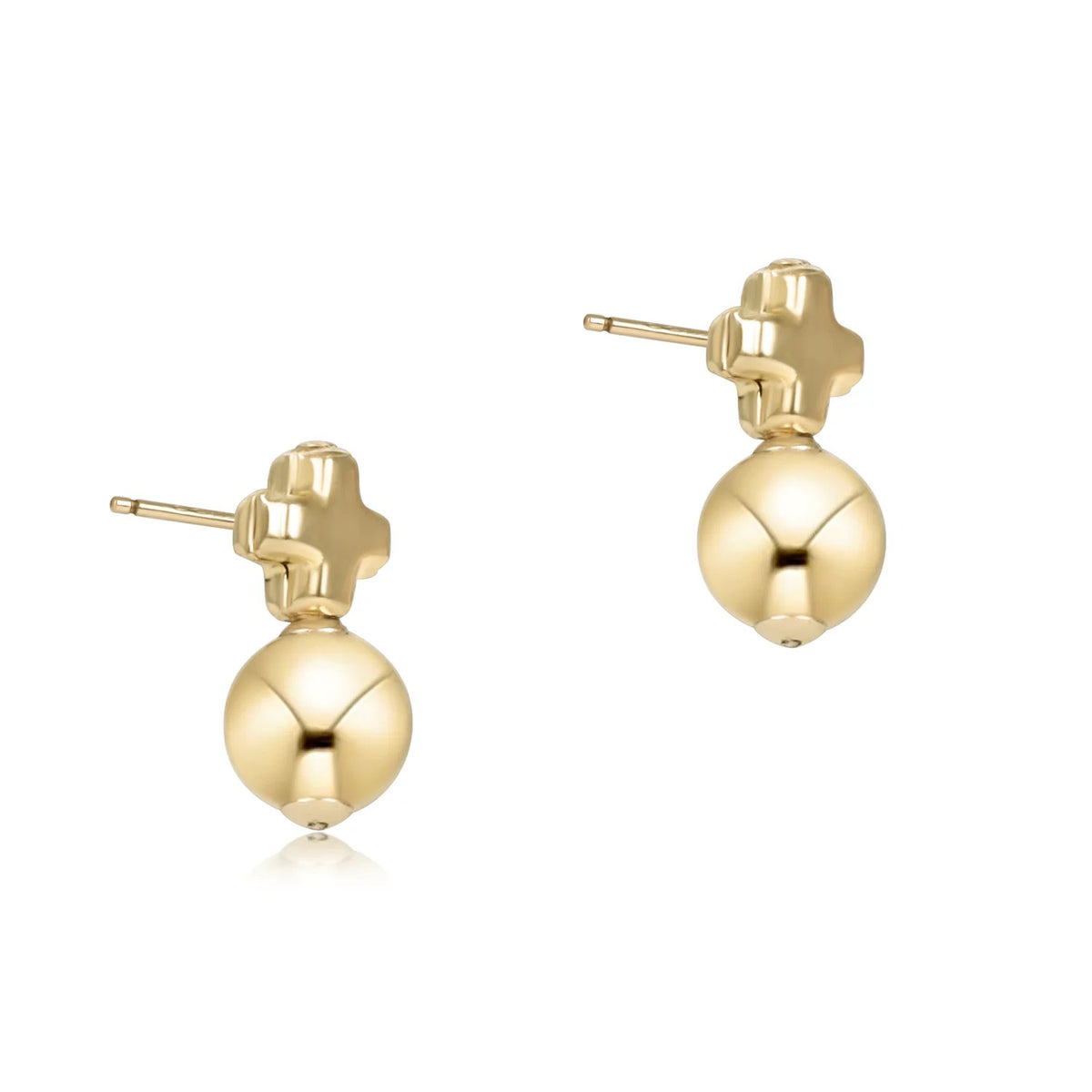 Signature Cross Small Gold Stud - Classic Gold