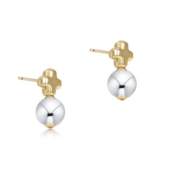 Signature Cross Small Mixed Metal Stud - Classic Sterling