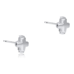 Signature Cross Small Sterling Stud - Sterling