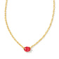 Kendra Scott Cailin Crystal Pendant Necklace In Gold Red Crystal.