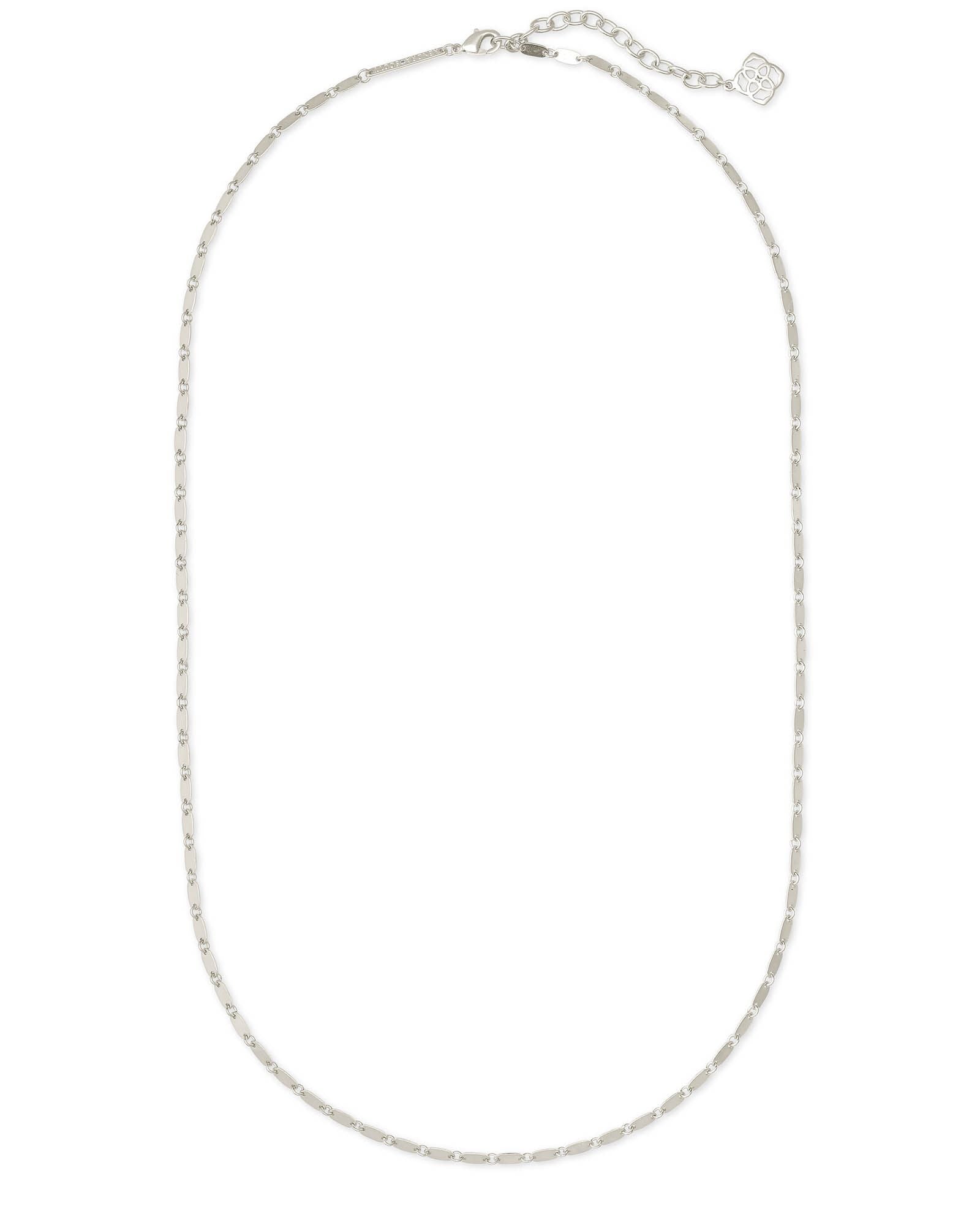 Kendra Scott Lola Chain Necklace Rhodium Metal