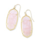 Elle Gold Drop Rose Quartz Earrings