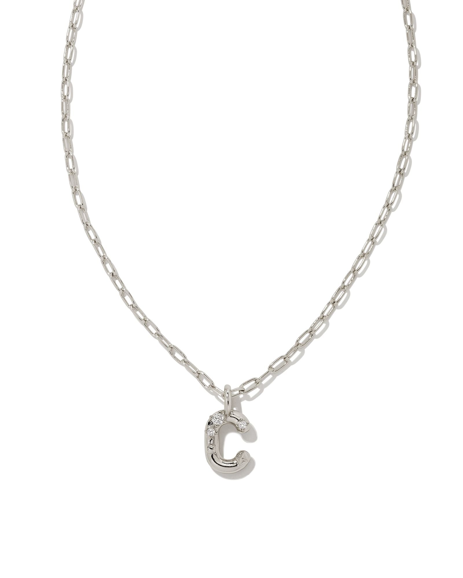 Kendra Scott Crystal Letter "C" Short Pendant Necklace.