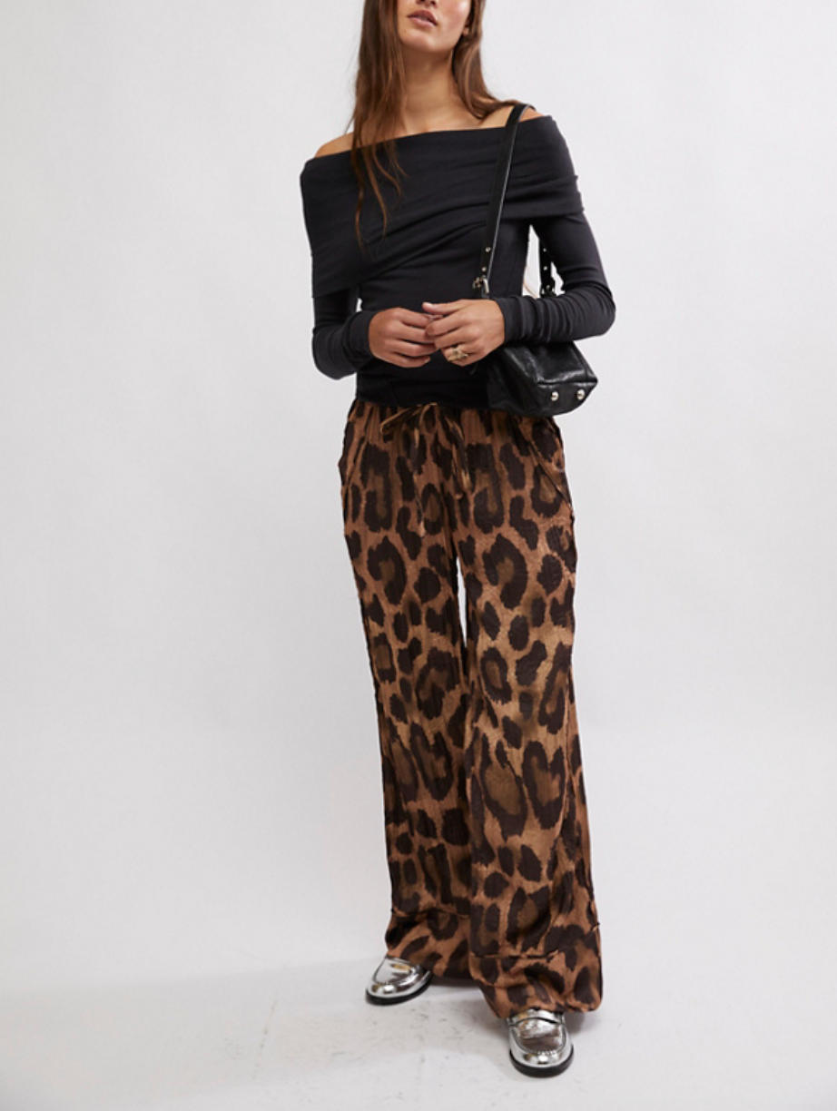 Women's leopard pants from Free People.