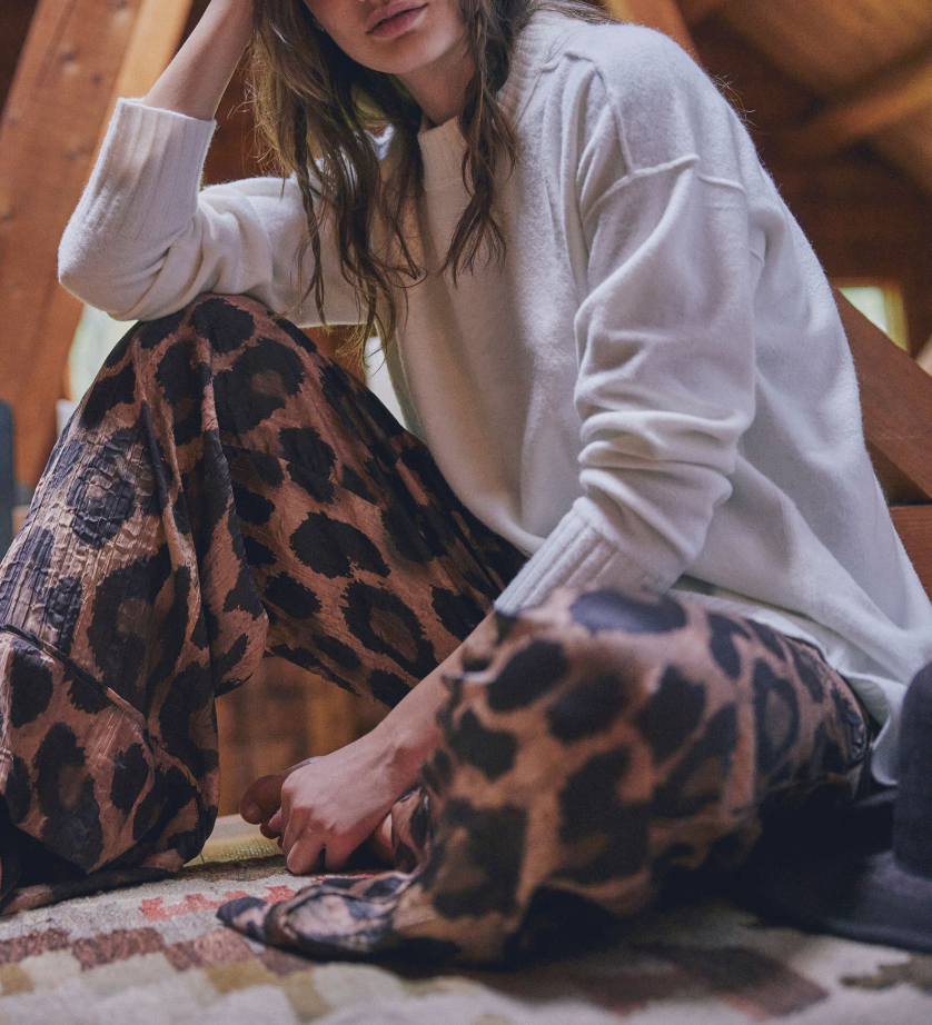 Women's leopard pants from Free People.