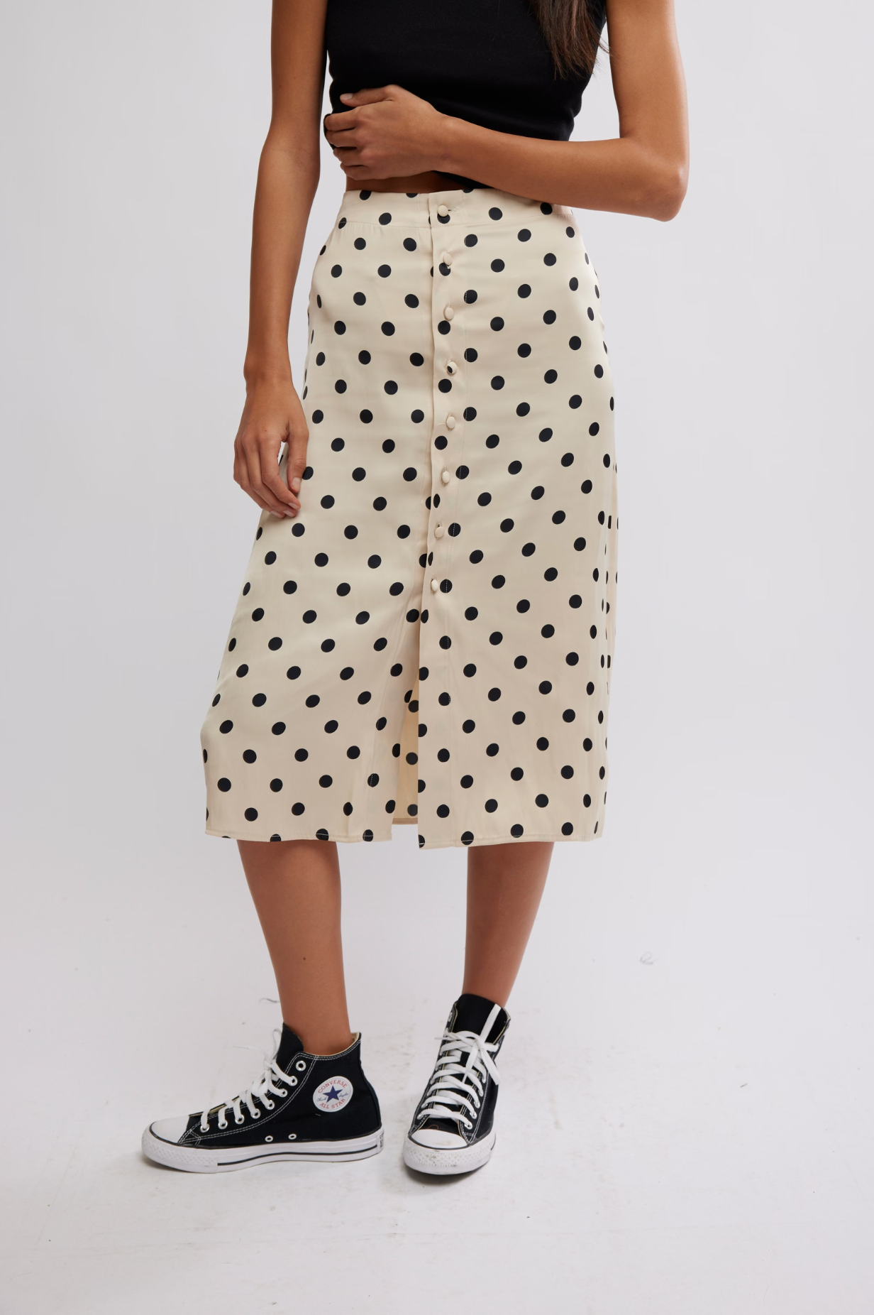 Free People Analise Printed Midi Skirt | Cream Combo