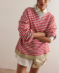 Free People Classic Striped Crew | Cherry Combo