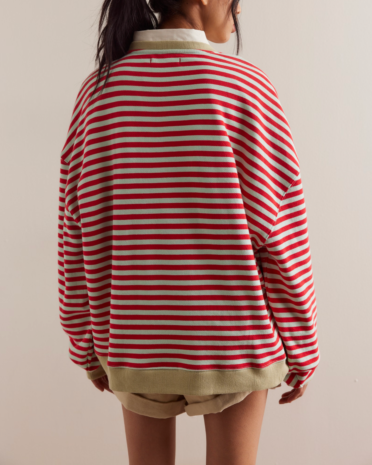 Free People Classic Striped Crew | Cherry Combo