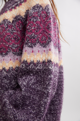 Free People Festive Frost Sweater | Blackberry Wine Combo