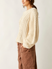 Free People Frankie Cable Sweater | Ivory