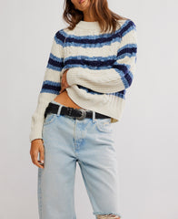 Frankie Cable Striped Pullover