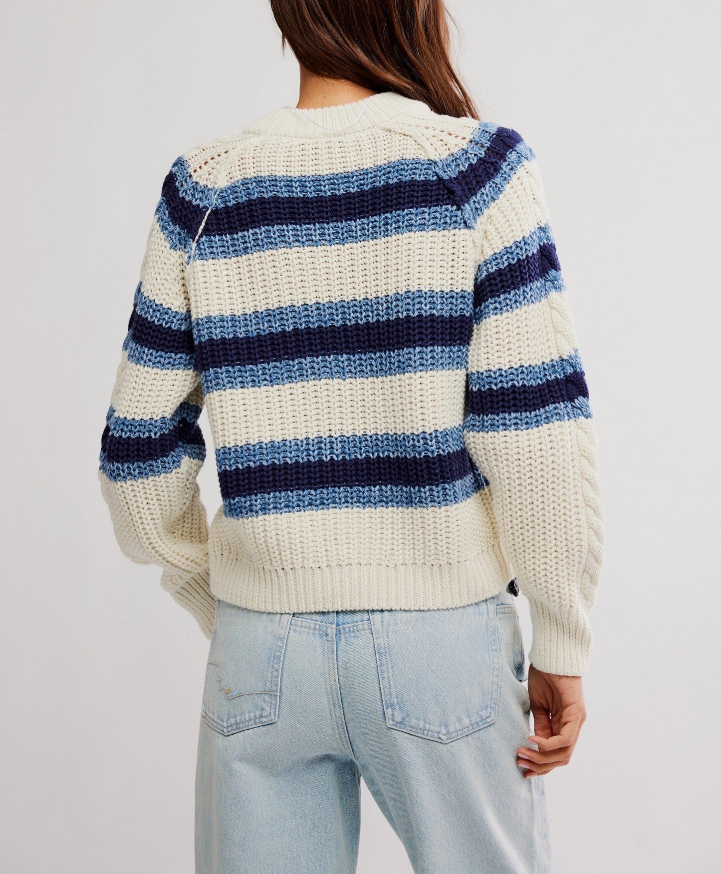 Frankie Cable Striped Pullover