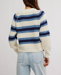 Frankie Cable Striped Pullover