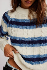 Frankie Cable Striped Pullover