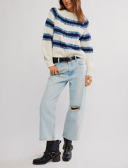 Frankie Cable Striped Pullover