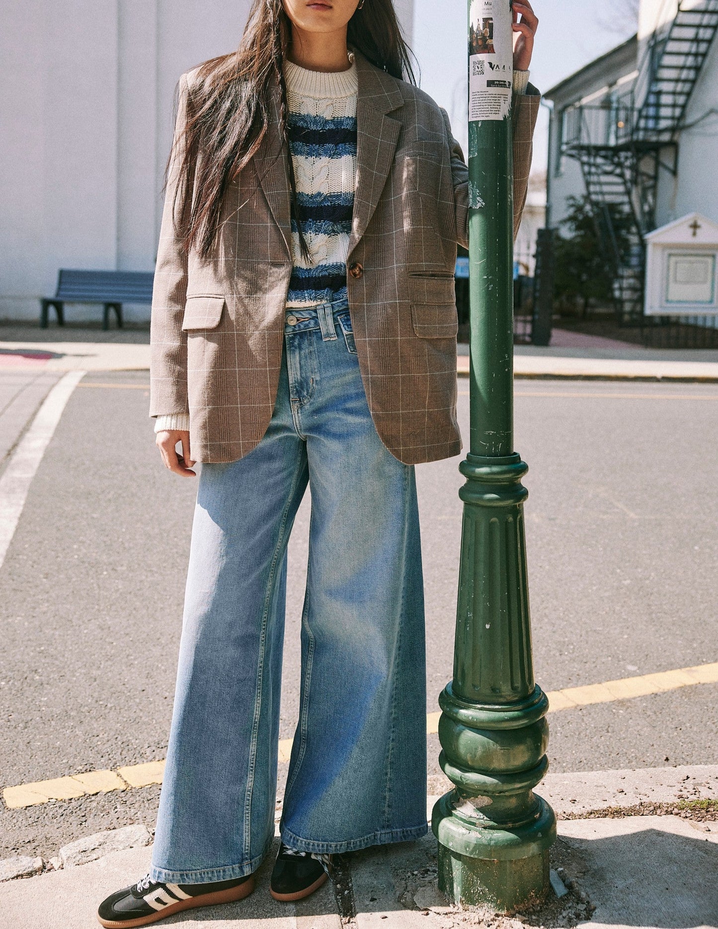 Frankie Cable Striped Pullover