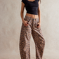 Free People brand barrel brown women's pants.