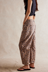 Free People brand barrel brown women's pants.