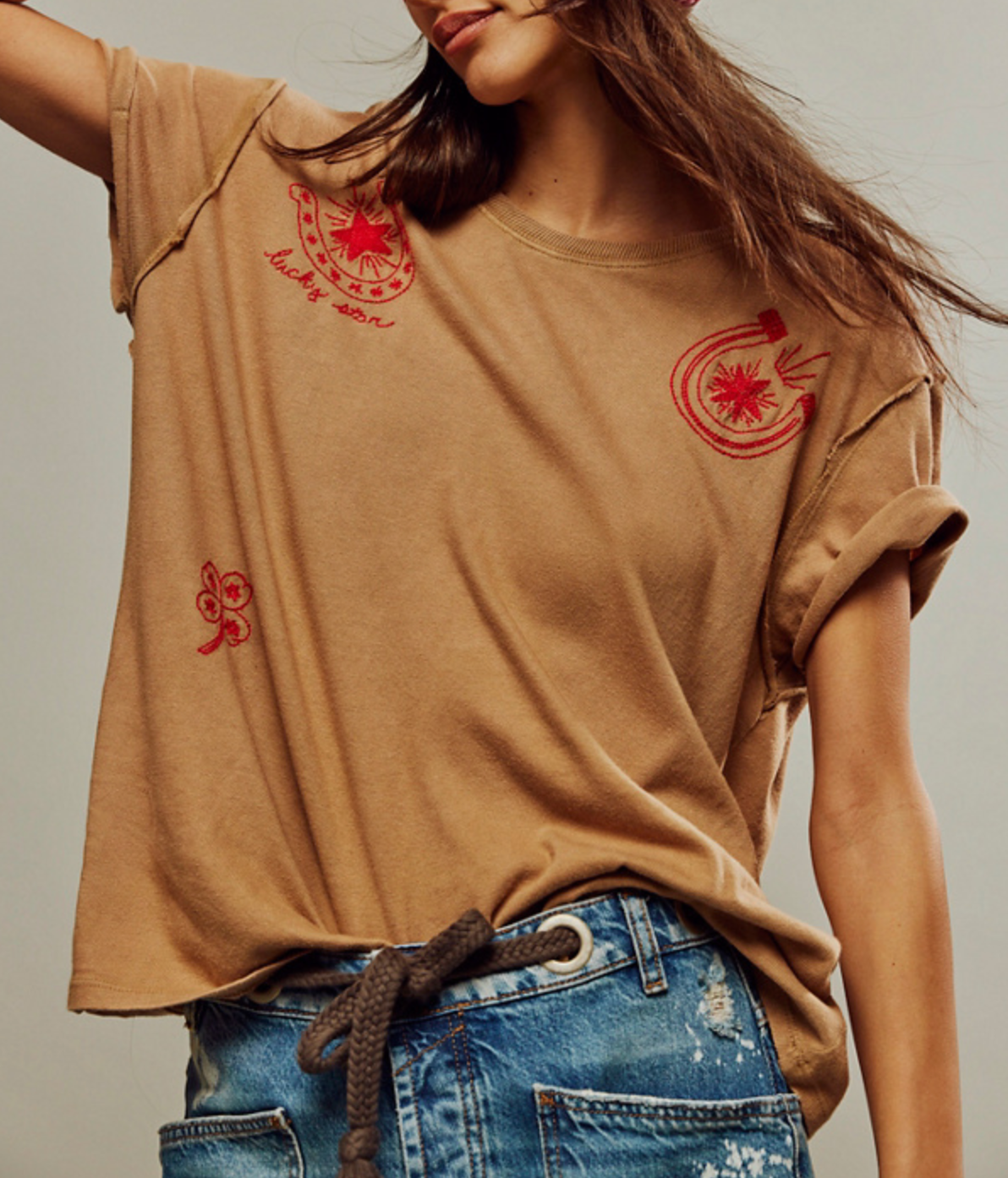 Free People Horsin Around Tee | Brown Combo Horse