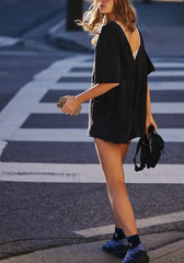 Free People Hot Shot Tee Romper | Black