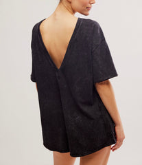 Free People Hot Shot Tee Romper | Black