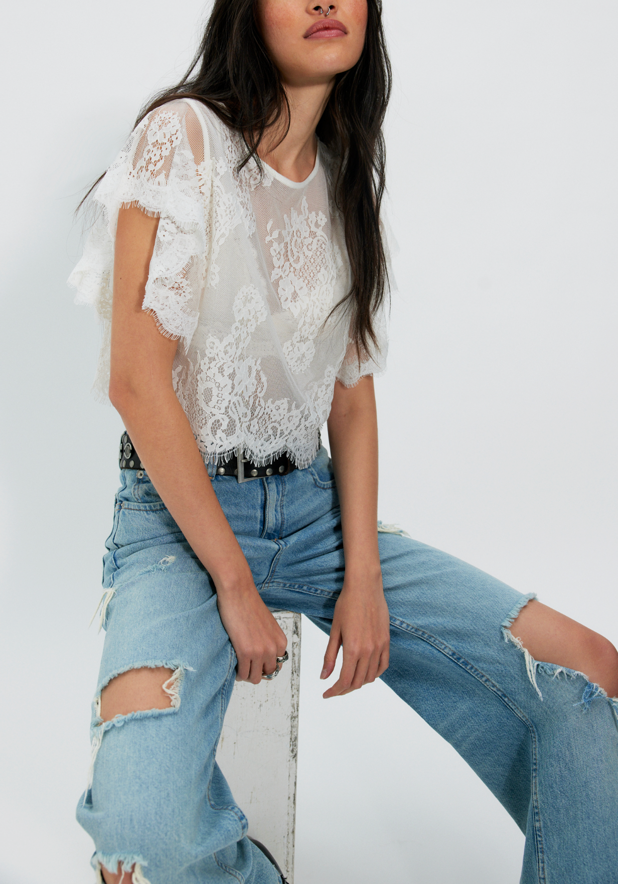 Lunar Ash Lace Top