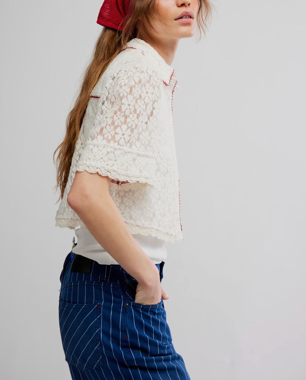 Mannie Lace Button Down