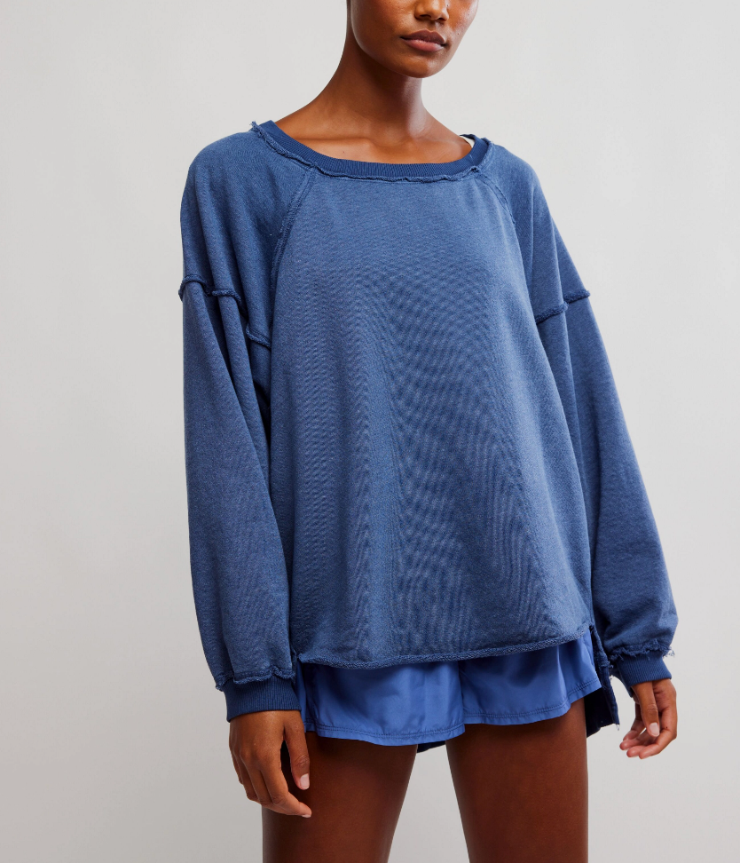 Free People One To Beat Pullover | Midnight Navy