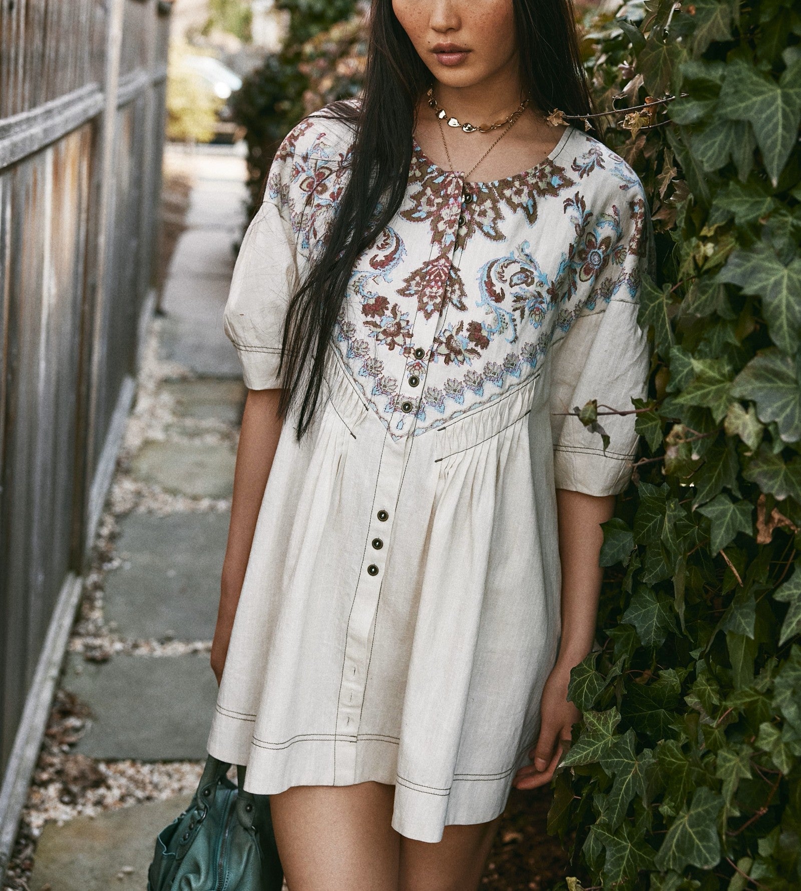 free people embroidered sleeve dress Free People Cream/ Multi Embroidered Long Sleeve Day Glow Midi Dress Small