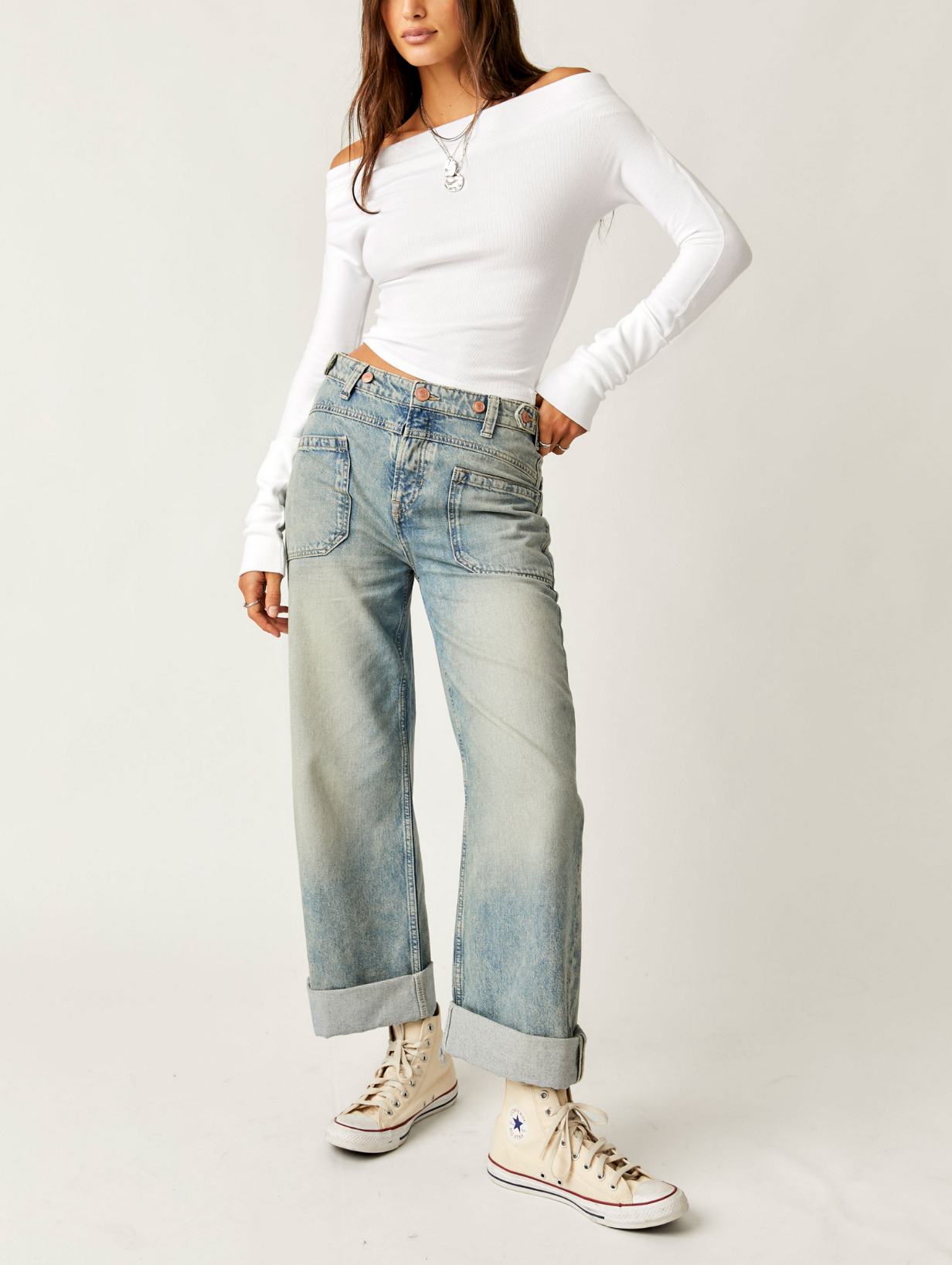 Free People Palmer Cuffed Jean | La La Land