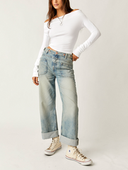 Free People Palmer Cuffed Jean | La La Land